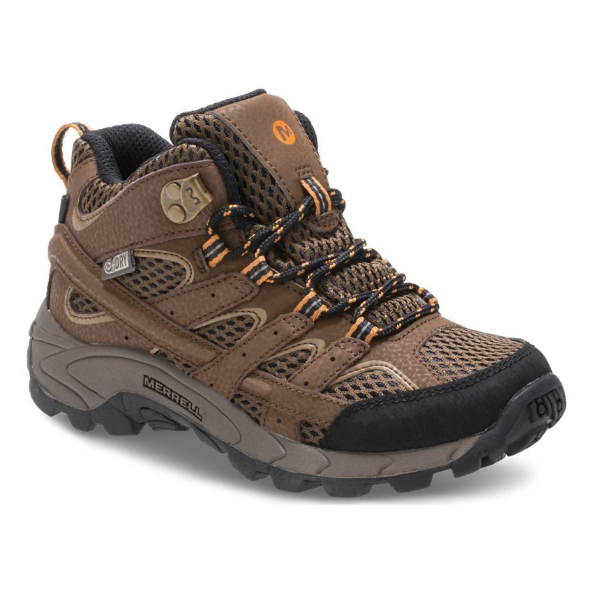 Bottes Merrell Moab 2 Mid Waterproof Marron Enfant | B.E.SEPZ